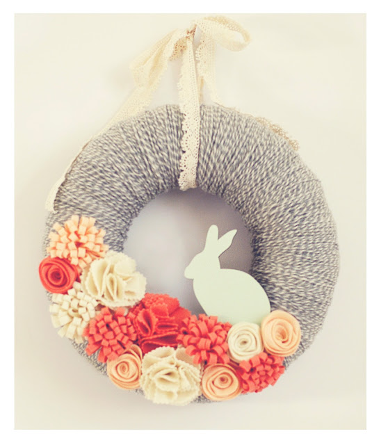Easter-yarn-wreath